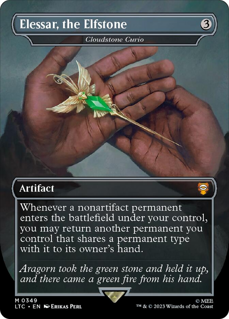 Elessar, the Elfstone - Cloudstone Curio (Borderless) (Surge Foil) [The Lord of the Rings: Tales of Middle-Earth Commander]