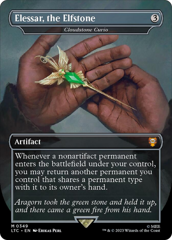 Elessar, the Elfstone - Cloudstone Curio (Borderless) (Surge Foil) [The Lord of the Rings: Tales of Middle-Earth Commander]