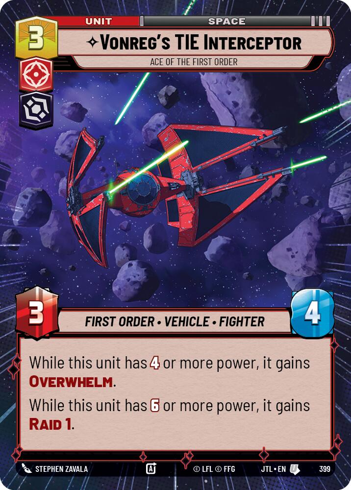 Vonreg's TIE Interceptor - Ace of the First Order (399) (Hyperspace) (399) [Jump to Lightspeed]