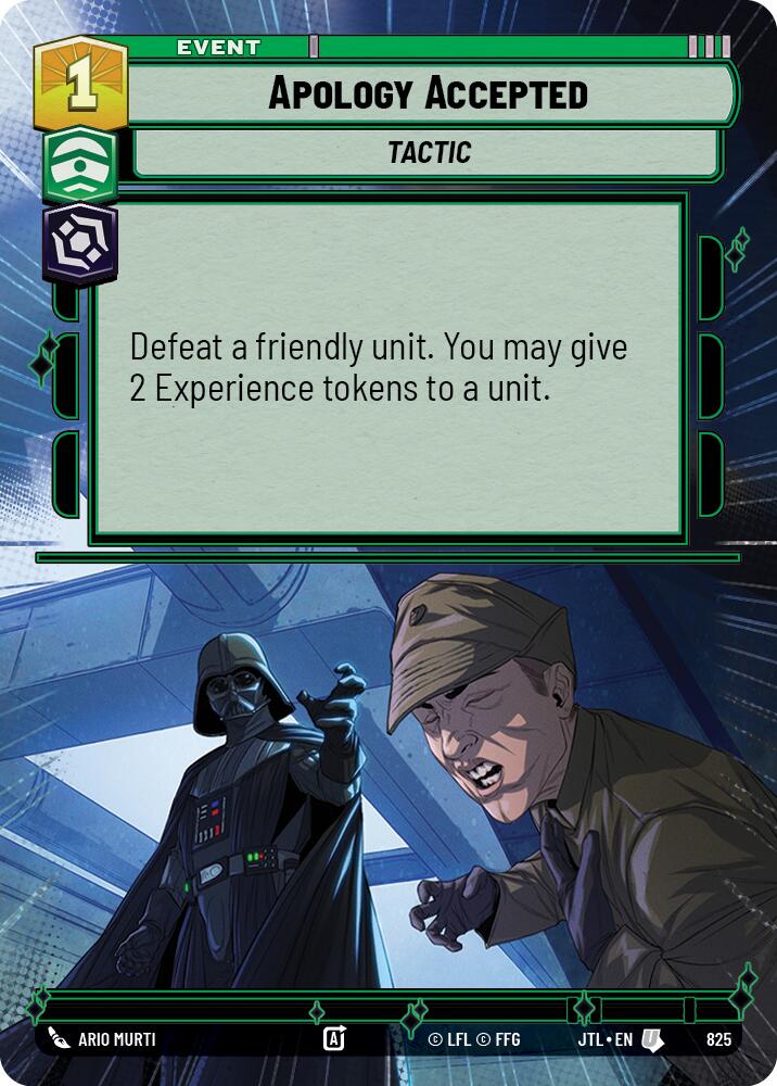 Apology Accepted (825) (Hyperspace Foil) (825) [Jump to Lightspeed]