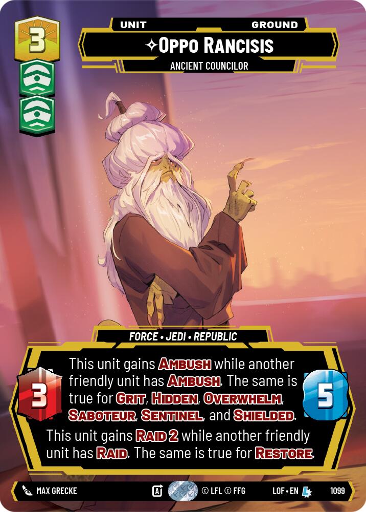 Oppo Rancisis - Ancient Councilor (1099) (Prestige Foil) (1099) [Legends of the Force]