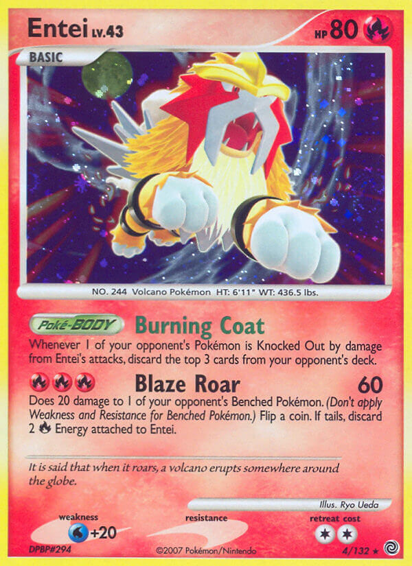 Entei (4/132) (Cracked Ice Holo) [Diamond & Pearl: Secret Wonders]